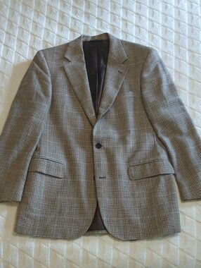 Brooks Brothers Glen Plaid Blazer Sport Coat Cotton Linen Silk Blend